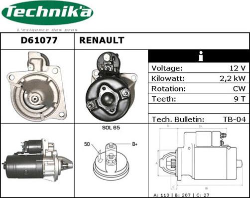 Technika D61077 - Démarreur cwaw.fr