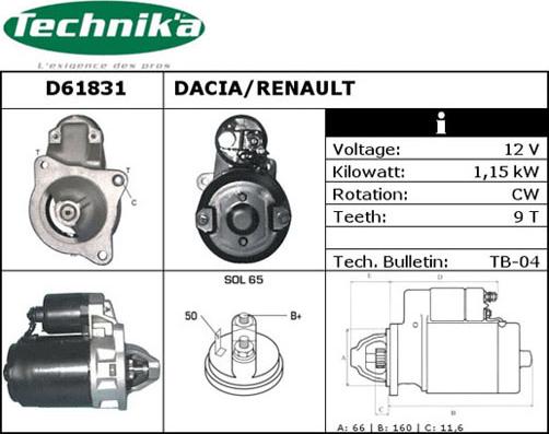 Technika D61831 - Démarreur cwaw.fr