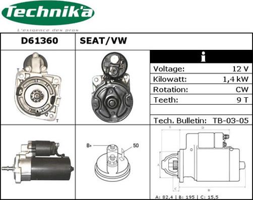 Technika D61360 - Démarreur cwaw.fr