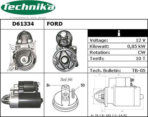 Technika D61334 - Démarreur cwaw.fr