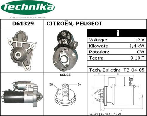 Technika D61329 - Démarreur cwaw.fr