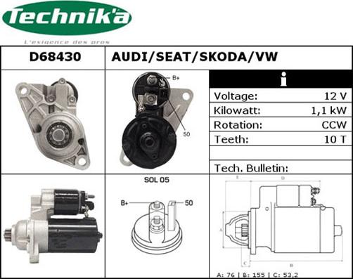 Technika D68430 - Démarreur cwaw.fr