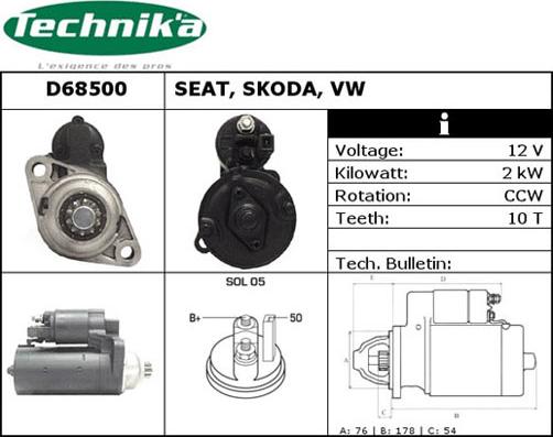 Technika D68500 - Démarreur cwaw.fr