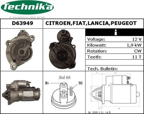 Technika D63949 - Démarreur cwaw.fr