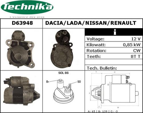 Technika D63948 - Démarreur cwaw.fr