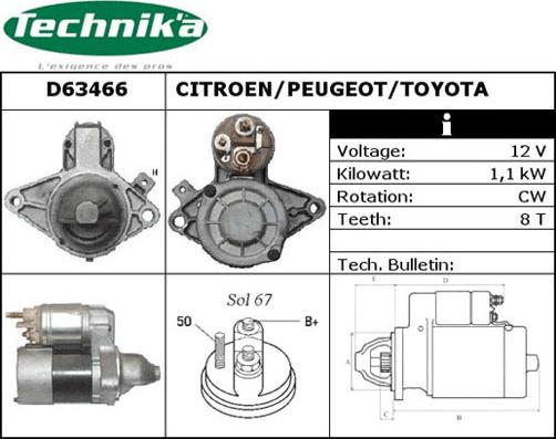 Technika D63466 - Démarreur cwaw.fr