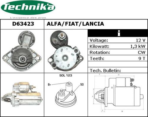 Technika D63423 - Démarreur cwaw.fr