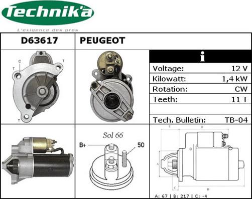 Technika D63617 - Démarreur cwaw.fr