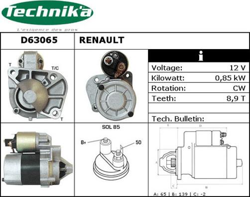 Technika D63065 - Démarreur cwaw.fr