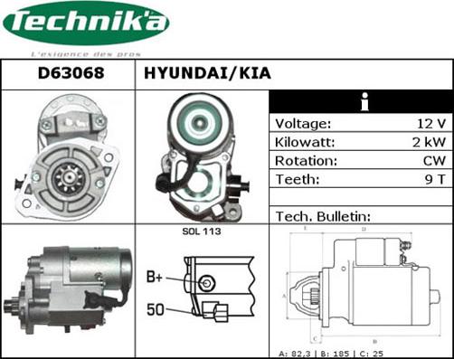 Technika D63068 - Démarreur cwaw.fr