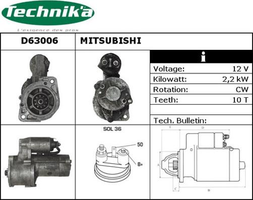 Technika D63006 - Démarreur cwaw.fr