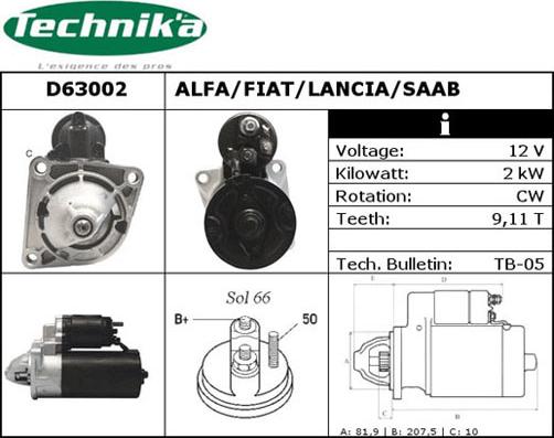 Technika D63002 - Démarreur cwaw.fr