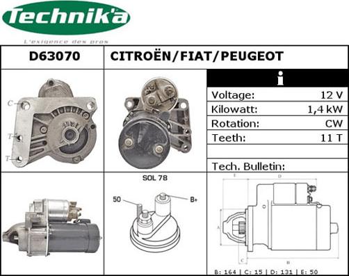 Technika D63070 - Démarreur cwaw.fr