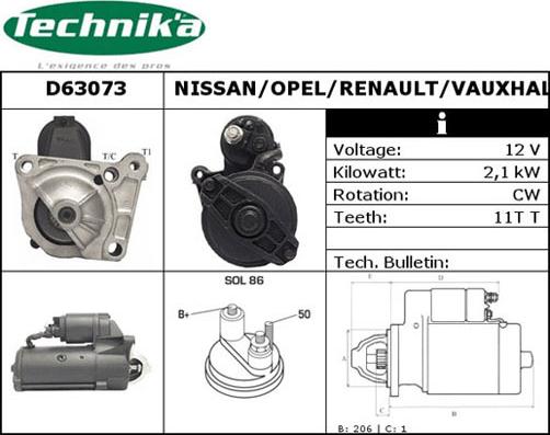 Technika D63073 - Démarreur cwaw.fr