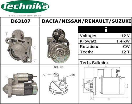 Technika D63107 - Démarreur cwaw.fr