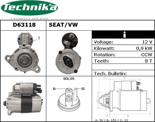 Technika D63118 - Démarreur cwaw.fr