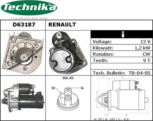 Technika D63187 - Démarreur cwaw.fr