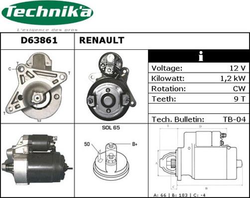 Technika D63861 - Démarreur cwaw.fr