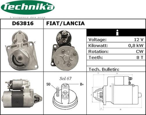 Technika D63816 - Démarreur cwaw.fr