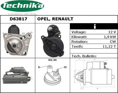 Technika D63817 - Démarreur cwaw.fr