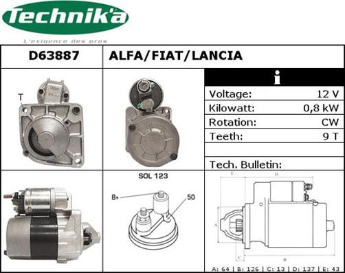 Technika D63887 - Démarreur cwaw.fr