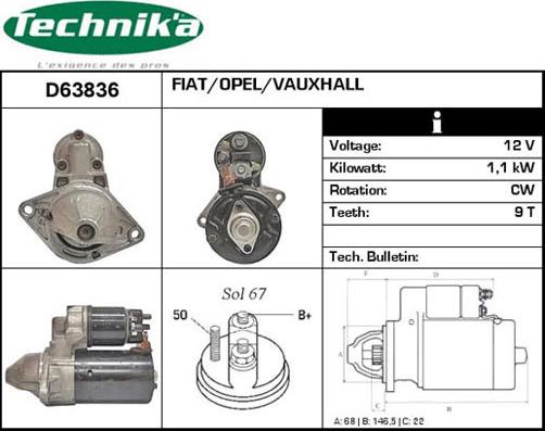 Technika D63836 - Démarreur cwaw.fr