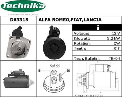 Technika D63315 - Démarreur cwaw.fr