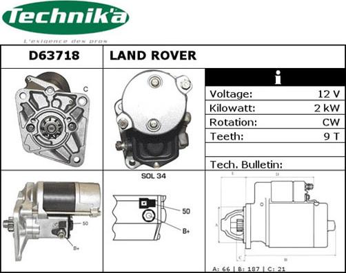 Technika D63718 - Démarreur cwaw.fr