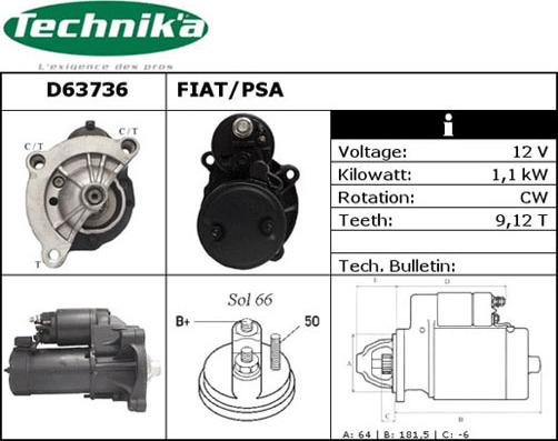 Technika D63736 - Démarreur cwaw.fr