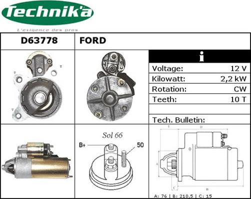 Technika D63778 - Démarreur cwaw.fr