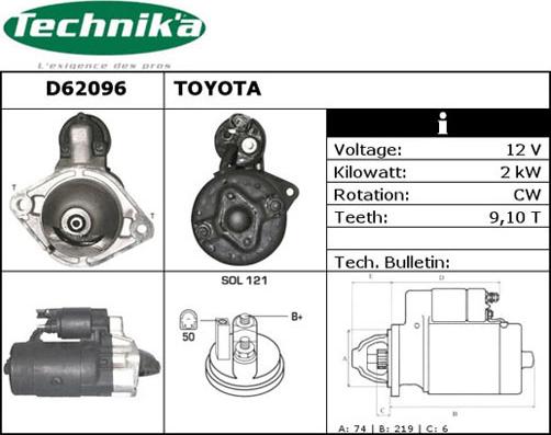 Technika D62096 - Démarreur cwaw.fr