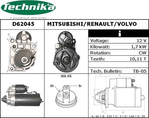 Technika D62045 - Démarreur cwaw.fr