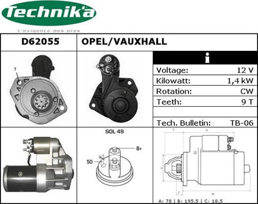 Technika D62055 - Démarreur cwaw.fr