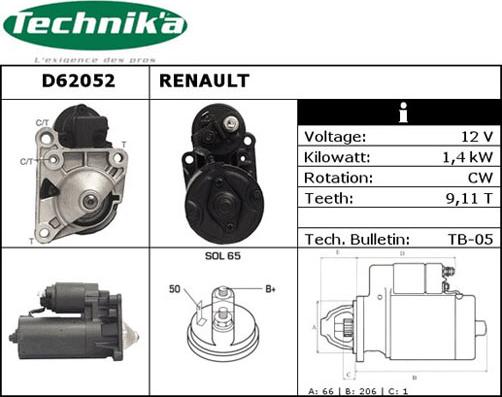 Technika D62052 - Démarreur cwaw.fr