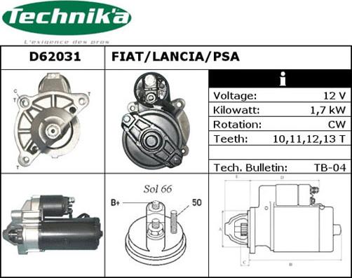 Technika D62031 - Démarreur cwaw.fr