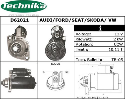 Technika D62021 - Démarreur cwaw.fr