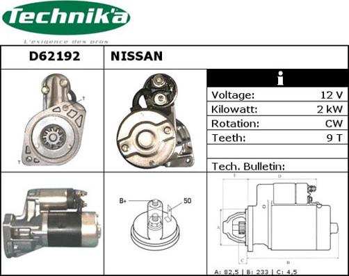 Technika D62192 - Démarreur cwaw.fr