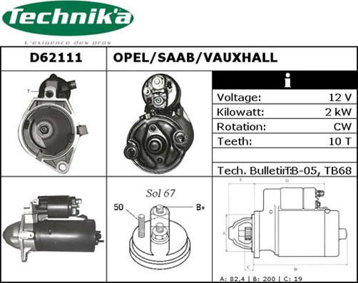 Technika D62111 - Démarreur cwaw.fr