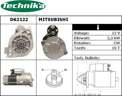 Technika D62122 - Démarreur cwaw.fr