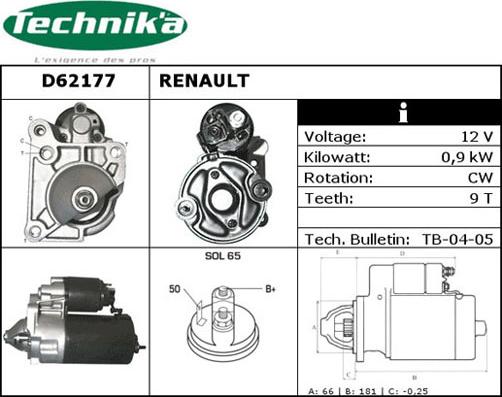 Technika D62177 - Démarreur cwaw.fr