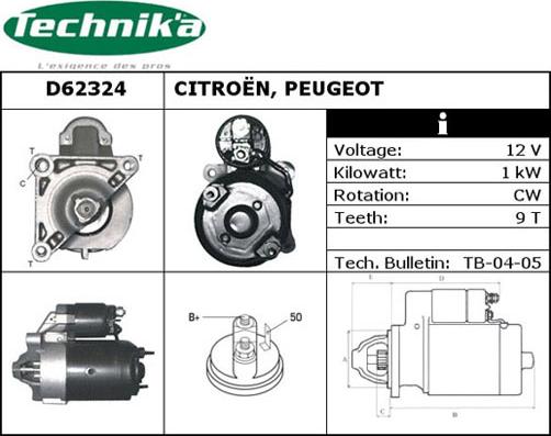 Technika D62324 - Démarreur cwaw.fr