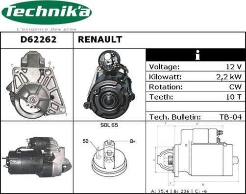 Technika D62262 - Démarreur cwaw.fr