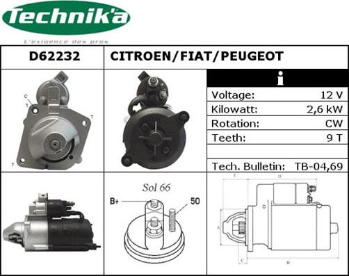 Technika D62232 - Démarreur cwaw.fr