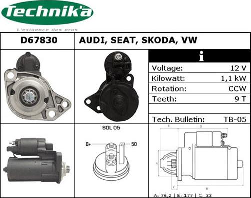 Technika D67830 - Démarreur cwaw.fr