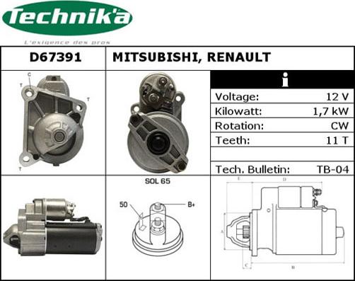 Technika D67391 - Démarreur cwaw.fr