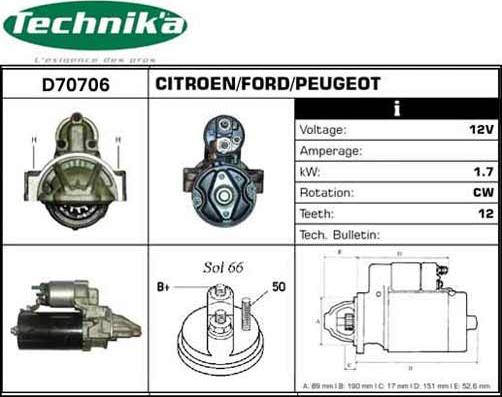 Technika D70706 - Démarreur cwaw.fr