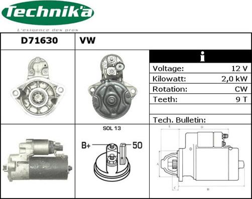 Technika D71630 - Démarreur cwaw.fr