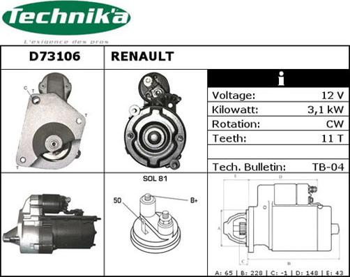 Technika D73106 - Démarreur cwaw.fr