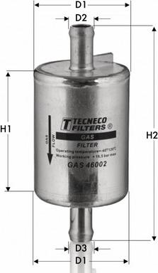 Tecneco Filters GAS46002 - Filtre à carburant cwaw.fr