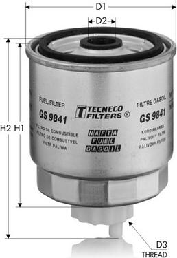 Tecneco Filters GS9841 - Filtre à carburant cwaw.fr